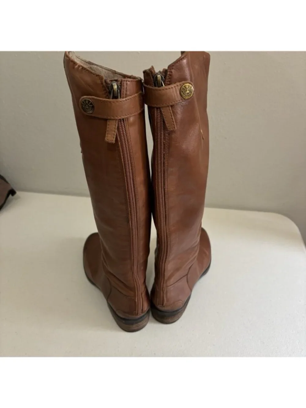 Sam Edelman Penny Riding Boots Leather Whiskey Color Knee High Size 7.5M